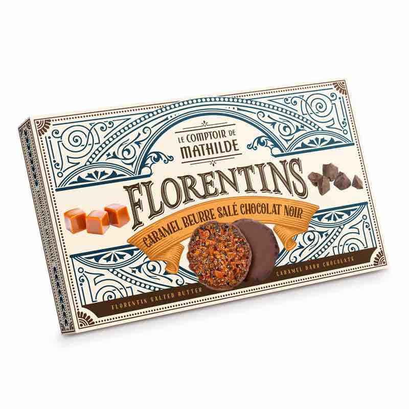 Chocolat caramel beurre salé chocolat noir – Florentins – 100g